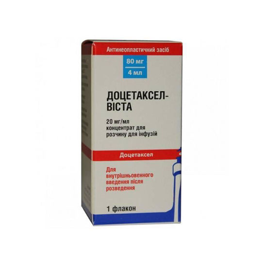 Доцетаксел-Виста концентрат для раствора для инфузий 20 мг/мл флакон 7 мл